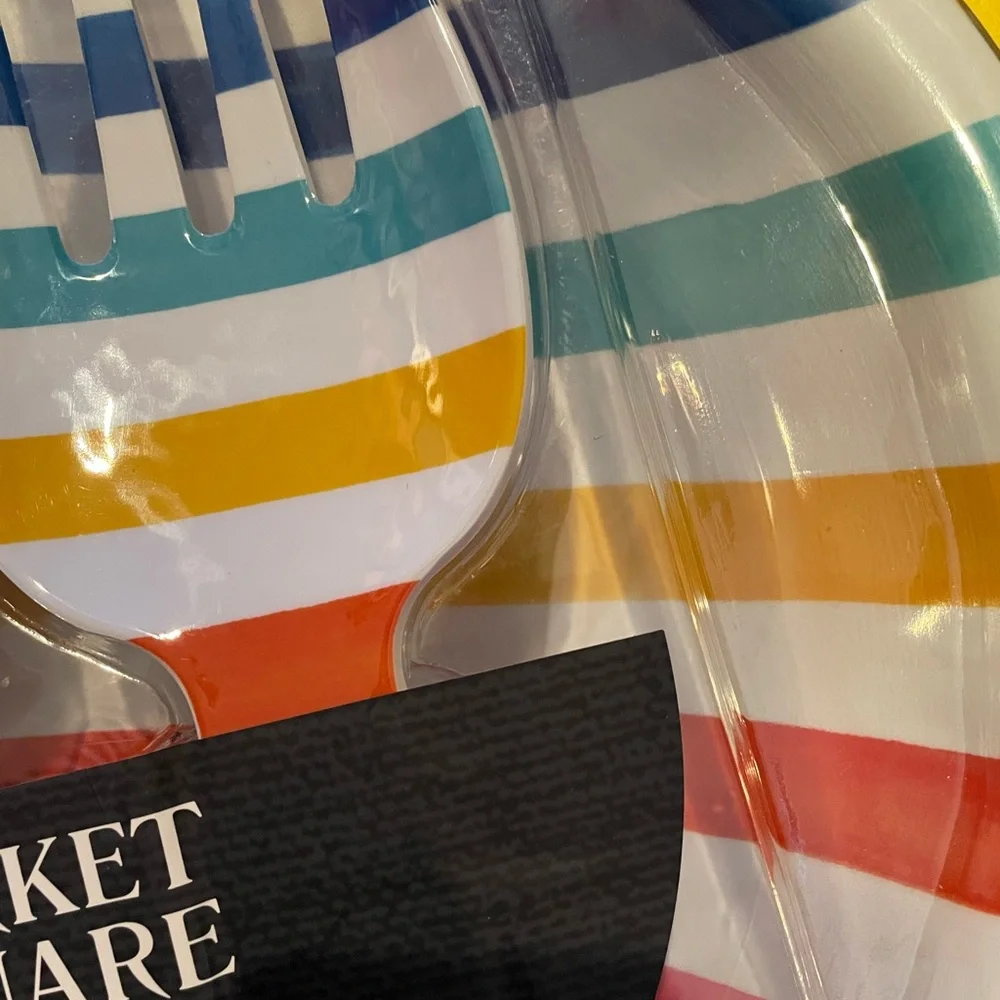 Striped Melamine Serving Set, New in Packaging Oversize Set
